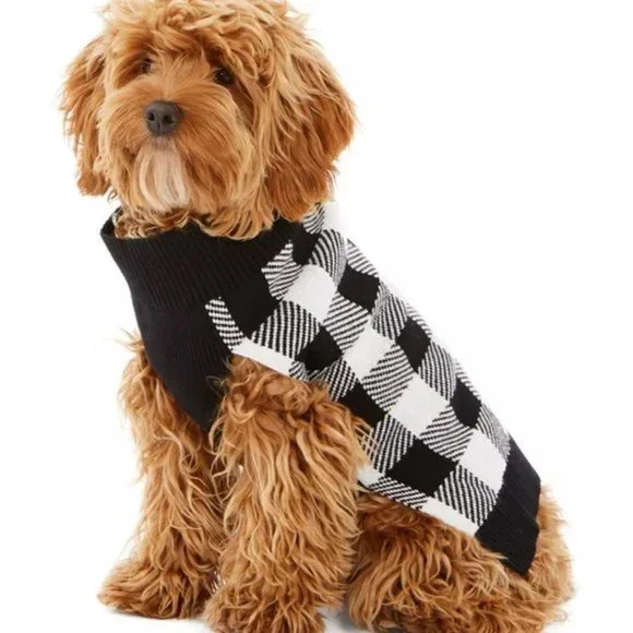 Charter Club Buffalo Check Plaid Dog Sweater NWT - Picture 1 of 12